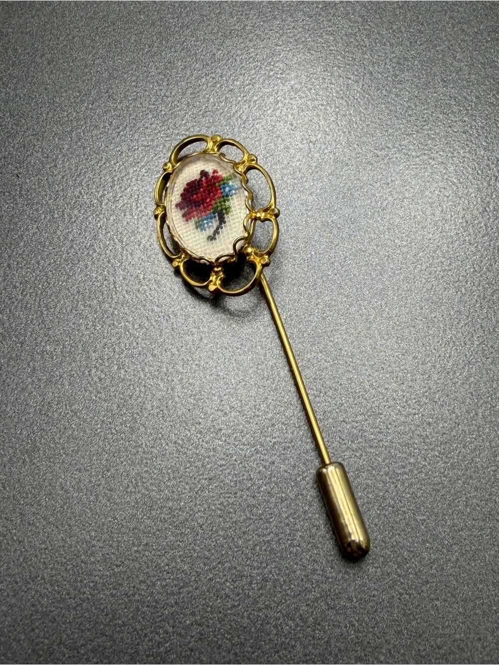 Vintage Petit Point Stick Pin